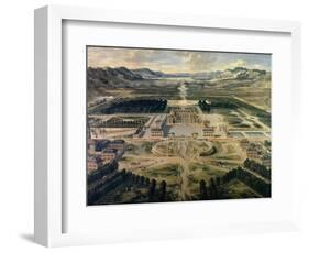 View of Castle and Gardens of Versailles, from Avenue De Paris in 1668-Pierre Patel-Framed Art Print