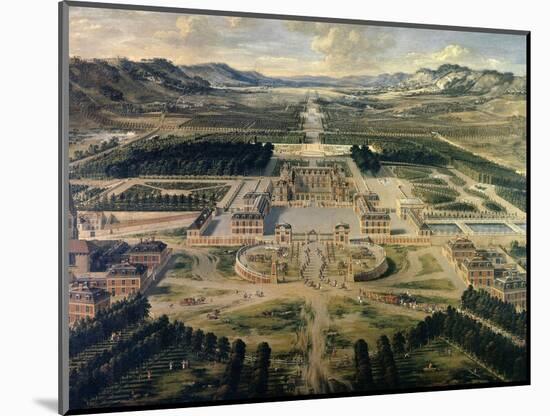 View of Castle and Gardens of Versailles, from Avenue De Paris in 1668-Pierre Patel-Mounted Art Print