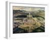 View of Castle and Gardens of Versailles, from Avenue De Paris in 1668-Pierre Patel-Framed Art Print