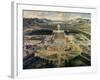 View of Castle and Gardens of Versailles, from Avenue De Paris in 1668-Pierre Patel-Framed Art Print