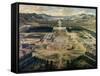 View of Castle and Gardens of Versailles, from Avenue De Paris in 1668-Pierre Patel-Framed Stretched Canvas