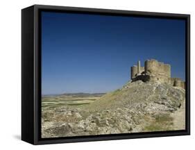 View of Castle, Consuegra, Toledo, Castile La Mancha, Spain-Michael Busselle-Framed Stretched Canvas