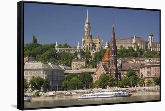 View of Castle District in Budapest-Jon Hicks-Framed Stretched Canvas