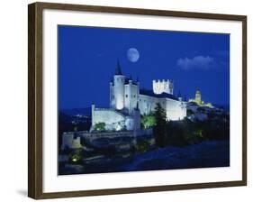 View of Castle Illuminated, Segovia, Spain, Europe-null-Framed Photographic Print