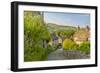 View of Castleton village in the Hope Valley, Peak District National Park, Derbyshire, England-Frank Fell-Framed Photographic Print