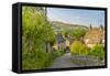 View of Castleton village in the Hope Valley, Peak District National Park, Derbyshire, England-Frank Fell-Framed Stretched Canvas