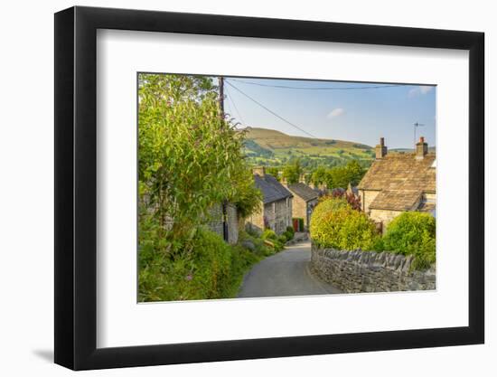 View of Castleton village in the Hope Valley, Peak District National Park, Derbyshire, England-Frank Fell-Framed Photographic Print
