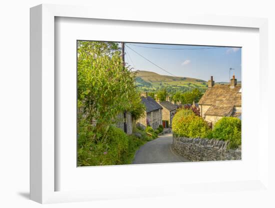 View of Castleton village in the Hope Valley, Peak District National Park, Derbyshire, England-Frank Fell-Framed Photographic Print