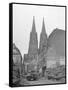 View of Cathedral among Ruins-Fred Ramage-Framed Stretched Canvas