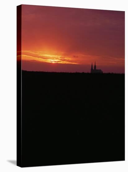 View of Cathedral, Seen Across the Fields of the Beauce Region-null-Stretched Canvas