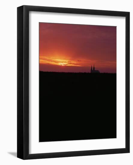 View of Cathedral, Seen Across the Fields of the Beauce Region-null-Framed Giclee Print