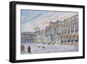 View of Catherine Palace, Built 1751-56, Pushkin-null-Framed Giclee Print