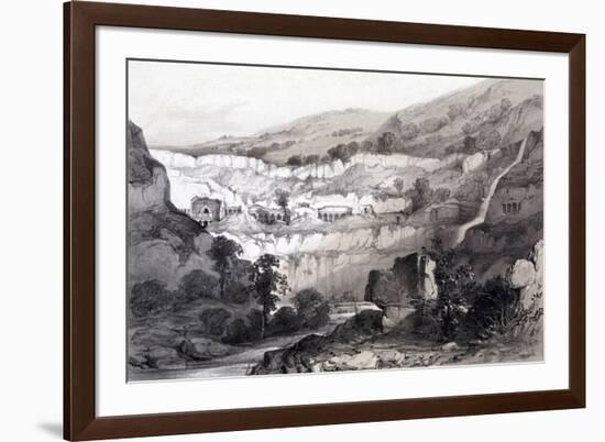 View of Caves, Ajunta, India, 1844-Thomas Colman Dibdin-Framed Giclee Print