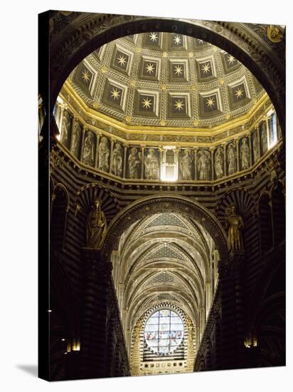 View of Ceiling of Central Aisle and Dome, Cathedral of St Mary of Assumption, Italy-null-Stretched Canvas