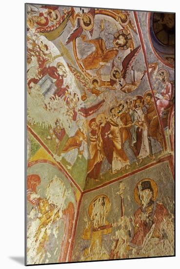 View of Ceiling with Fresco Painting in a Cave Church-Simon Montgomery-Mounted Photographic Print