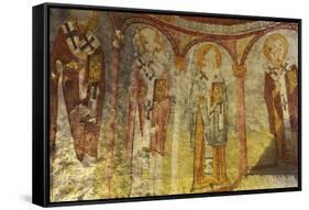 View of Ceiling with Fresco Painting in a Cave Church-Simon Montgomery-Framed Stretched Canvas