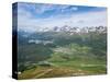 View of Celerina and St. Moritz From Top of Muottas Muragl, Switzerland, Europe-Michael DeFreitas-Stretched Canvas