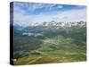 View of Celerina and St. Moritz From Top of Muottas Muragl, Switzerland, Europe-Michael DeFreitas-Stretched Canvas