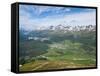 View of Celerina and St. Moritz From Top of Muottas Muragl, Switzerland, Europe-Michael DeFreitas-Framed Stretched Canvas