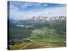 View of Celerina and St. Moritz From Top of Muottas Muragl, Switzerland, Europe-Michael DeFreitas-Stretched Canvas