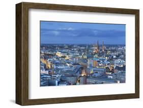 View of Central Hamburg at dusk, Germany-Ian Trower-Framed Photographic Print