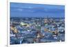 View of Central Hamburg at dusk, Germany-Ian Trower-Framed Photographic Print