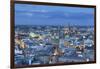 View of Central Hamburg at dusk, Germany-Ian Trower-Framed Photographic Print