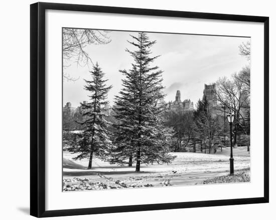 View of Central Park with a Squirrel running around on the Snow-Philippe Hugonnard-Framed Photographic Print