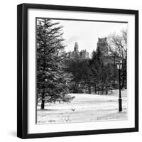 View of Central Park with a Squirrel running around on the Snow-Philippe Hugonnard-Framed Photographic Print