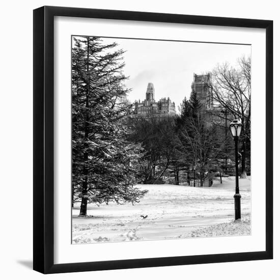 View of Central Park with a Squirrel running around on the Snow-Philippe Hugonnard-Framed Photographic Print