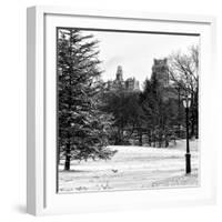 View of Central Park with a Squirrel running around on the Snow-Philippe Hugonnard-Framed Photographic Print