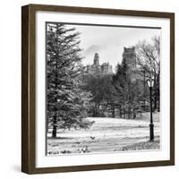 View of Central Park with a Squirrel running around on the Snow-Philippe Hugonnard-Framed Photographic Print