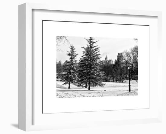 View of Central Park with a Squirrel running around on the Snow-Philippe Hugonnard-Framed Art Print