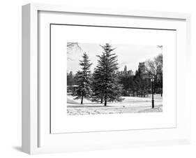 View of Central Park with a Squirrel running around on the Snow-Philippe Hugonnard-Framed Art Print