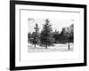 View of Central Park with a Squirrel running around on the Snow-Philippe Hugonnard-Framed Art Print