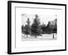 View of Central Park with a Squirrel running around on the Snow-Philippe Hugonnard-Framed Art Print