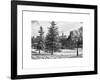 View of Central Park with a Squirrel running around on the Snow-Philippe Hugonnard-Framed Art Print