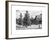 View of Central Park with a Squirrel running around on the Snow-Philippe Hugonnard-Framed Art Print