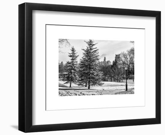 View of Central Park with a Squirrel running around on the Snow-Philippe Hugonnard-Framed Art Print