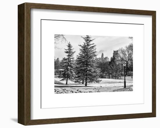 View of Central Park with a Squirrel running around on the Snow-Philippe Hugonnard-Framed Art Print