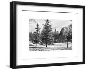 View of Central Park with a Squirrel running around on the Snow-Philippe Hugonnard-Framed Art Print