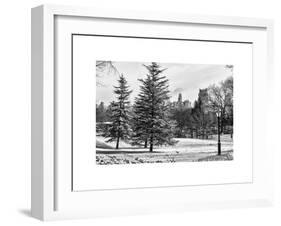 View of Central Park with a Squirrel running around on the Snow-Philippe Hugonnard-Framed Art Print