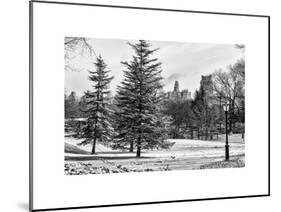 View of Central Park with a Squirrel running around on the Snow-Philippe Hugonnard-Mounted Art Print