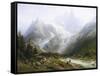 View of Chamonix and Mont Blanc-Joseph Jansen-Framed Stretched Canvas