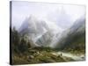 View of Chamonix and Mont Blanc-Joseph Jansen-Stretched Canvas