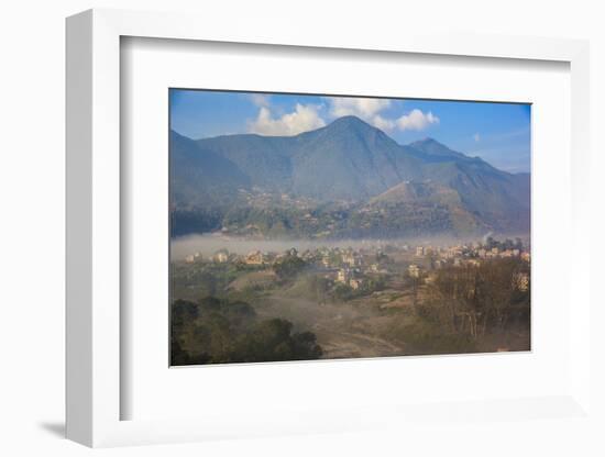 View of Champa Devi, a sacred mountain from Sneha's Care, Bhaisipati, Kathmandu, Nepal, Himalayas,-Thomas L. Kelly-Framed Photographic Print