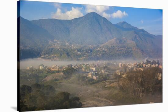 View of Champa Devi, a sacred mountain from Sneha's Care, Bhaisipati, Kathmandu, Nepal, Himalayas,-Thomas L. Kelly-Stretched Canvas