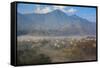 View of Champa Devi, a sacred mountain from Sneha's Care, Bhaisipati, Kathmandu, Nepal, Himalayas,-Thomas L. Kelly-Framed Stretched Canvas