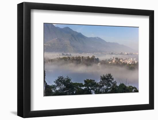 View of Champa Devi, a sacred mountain from Sneha's Care, Bhaisipati, Kathmandu, Nepal, Himalayas,-Thomas L. Kelly-Framed Premium Photographic Print