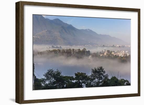 View of Champa Devi, a sacred mountain from Sneha's Care, Bhaisipati, Kathmandu, Nepal, Himalayas,-Thomas L. Kelly-Framed Photographic Print